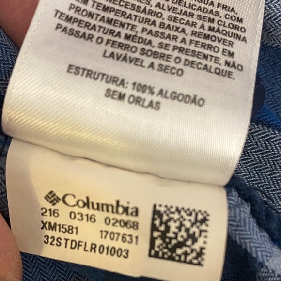 Columbia Men's Blue Plaid Shirt L - Picture 6 of 8